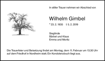 Traueranzeige von Wilhelm Gimbel von vrm-trauer