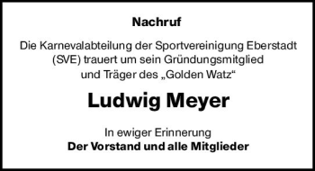 Traueranzeige von Ludwig Meyer von vrm-trauer