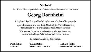 Traueranzeige von Georg Bornheim von vrm-trauer