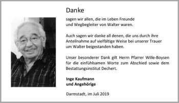Traueranzeige von Inge Kaufmann von vrm-trauer