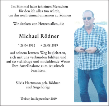 Traueranzeige von Michael Rödner von vrm-trauer