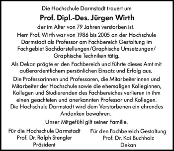 Traueranzeige von Jürgen Wirth von vrm-trauer
