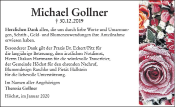 Traueranzeige von Michael Gollner von vrm-trauer
