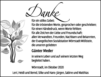 Traueranzeige von Günter Meder von vrm-trauer