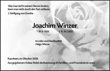 Traueranzeige von Joachim Winzer von vrm-trauer