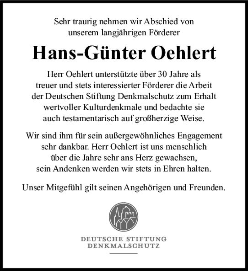  Traueranzeige für Hans-Günter Ochlert vom 21.11.2020 aus vrm-trauer