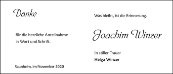 Traueranzeige von Joachim Winzer von vrm-trauer