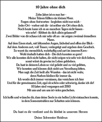 Traueranzeige von In Gedenken  von vrm-trauer