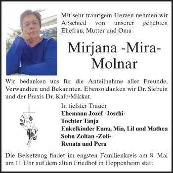 Traueranzeige von Mirjana 