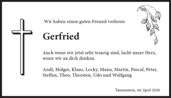 Traueranzeige von Gerfried  von vrm-trauer