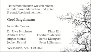 Traueranzeige von Gerhard Engelmann von vrm-trauer