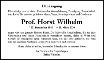 Traueranzeige von Horst Wilhelm von vrm-trauer