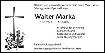 Traueranzeige von Walter Marka von vrm-trauer