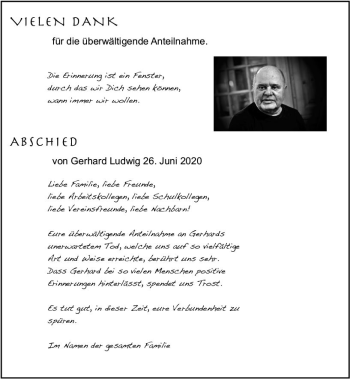 Traueranzeige von Gerhard Ludwig von vrm-trauer
