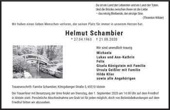 Traueranzeige von Helmut Schambier von vrm-trauer
