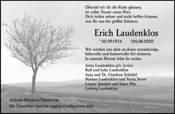 Traueranzeige von Erich Laudenklos von vrm-trauer