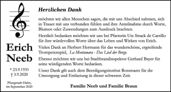 Traueranzeige von Erich Neeb von vrm-trauer