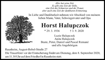 Traueranzeige von Horst Halupczok von vrm-trauer