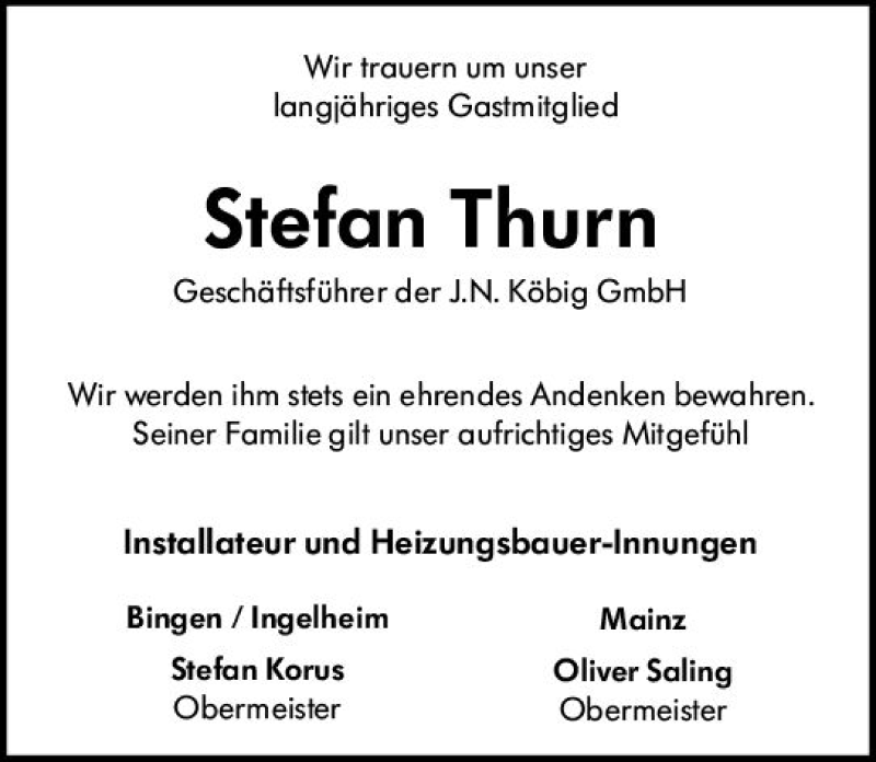  Traueranzeige für Stefan Thurn vom 12.09.2020 aus vrm-trauer