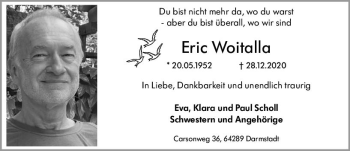 Traueranzeige von Eric Woitalla von vrm-trauer