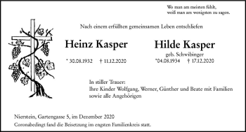 Traueranzeige von Hilde Kasper von vrm-trauer