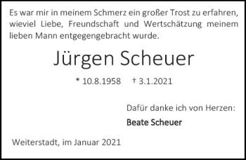 Traueranzeige von Jürgen Scheuer von vrm-trauer