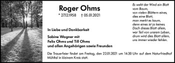 Traueranzeige von Roger Ohms von vrm-trauer
