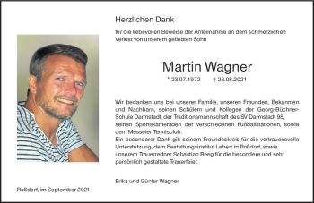 Traueranzeige von Martin Wagner von vrm-trauer