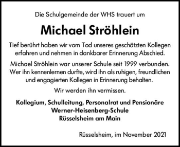 Traueranzeige von Michael Ströhlein von vrm-trauer