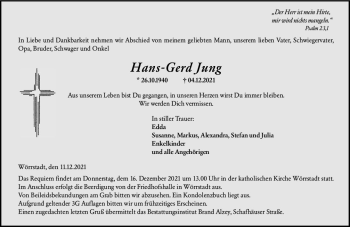 Traueranzeige von Hans-Gerd Jung von vrm-trauer