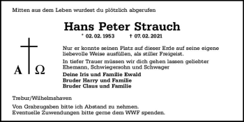 Traueranzeige von Hans Peter Strauch von vrm-trauer