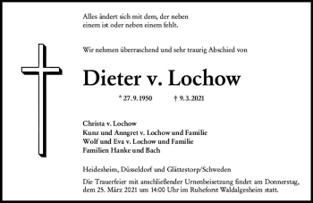 Traueranzeige von Dieter v. Lochow von vrm-trauer