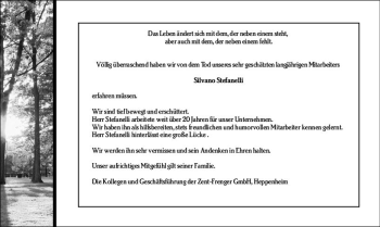 Traueranzeige von Silvano Stefanelli von vrm-trauer