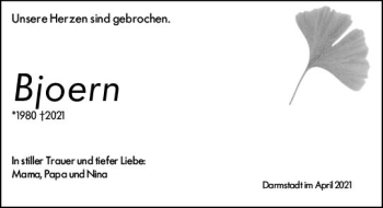 Traueranzeige von Bjoern  von vrm-trauer
