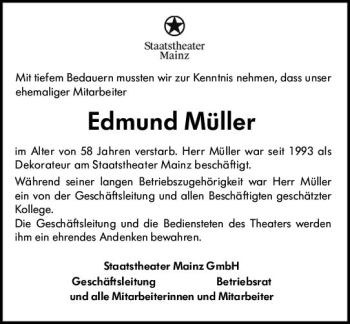 Traueranzeige von Edmund Müller von vrm-trauer