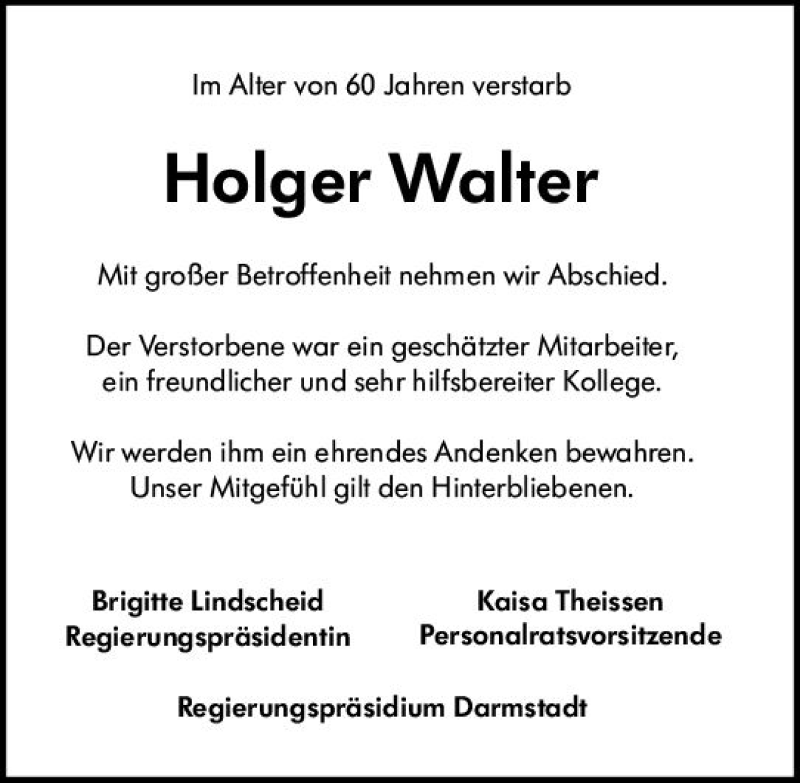  Traueranzeige für Holger Walter vom 13.04.2021 aus vrm-trauer