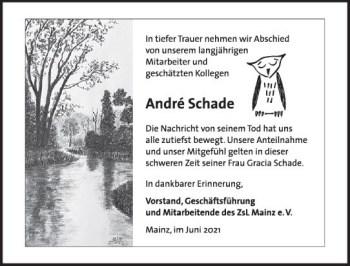 Traueranzeige von Andre Schade von vrm-trauer