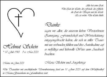 Traueranzeige von Helmut Schön von vrm-trauer