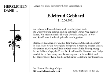 Traueranzeige von Edeltrud Gebhard von vrm-trauer