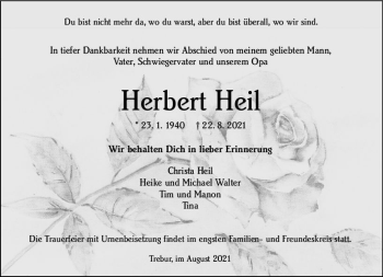 Traueranzeige von Herbert Heil von vrm-trauer