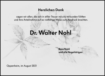 Traueranzeige von Walter Nohl von vrm-trauer
