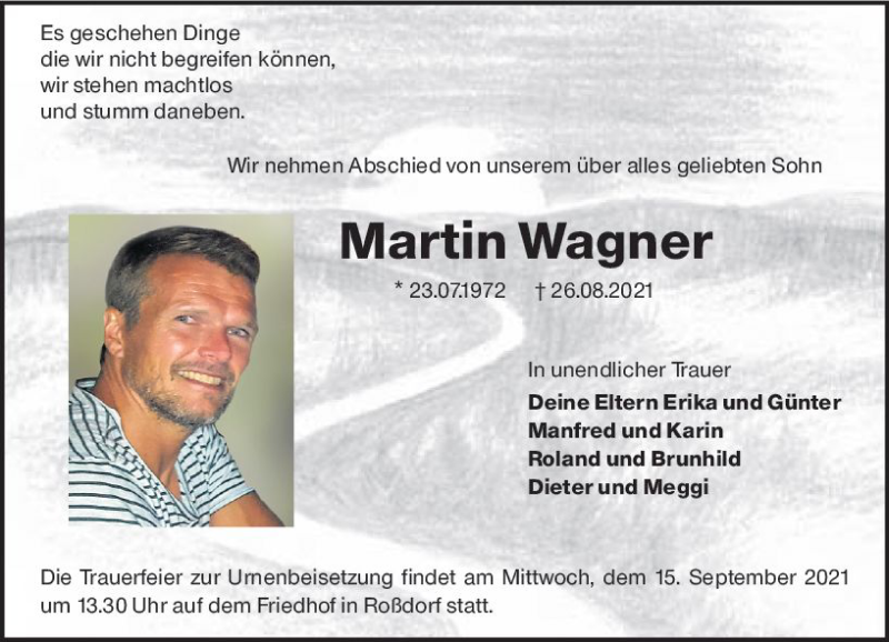  Traueranzeige für Martin Wagner vom 04.09.2021 aus vrm-trauer