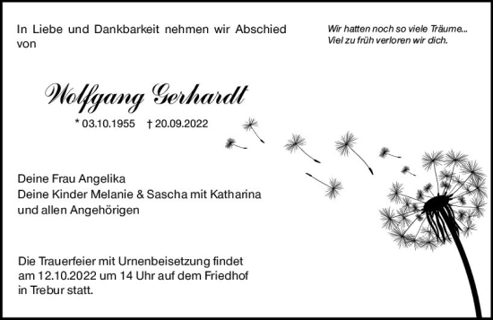Traueranzeige von Wolfgang Gerhardt von vrm-trauer Groß-Gerauer Echo