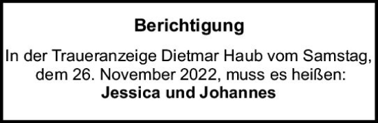 Traueranzeige von Dietmar Haub von vrm-trauer AZ Mainz