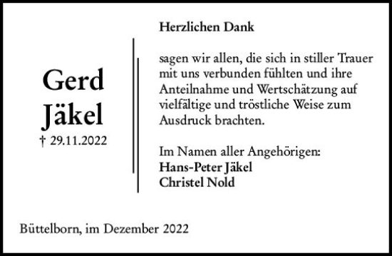 Traueranzeige von Gerd Jäckel von vrm-trauer Groß-Gerauer Echo