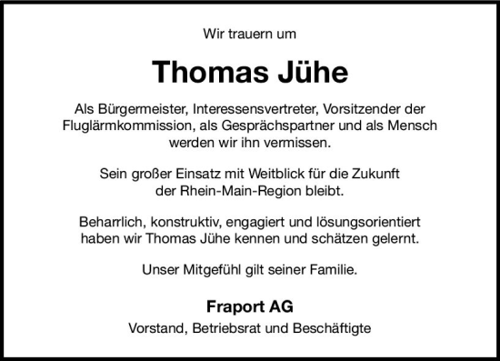 Traueranzeige von Thomas Jühe von vrm-trauer Rüsselsheimer Echo / MainSpitze