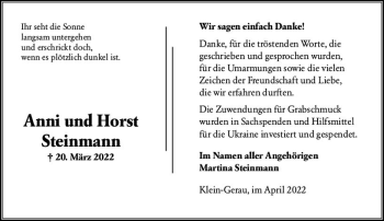Traueranzeige von Horst Steinmann von vrm-trauer Groß-Gerauer Echo