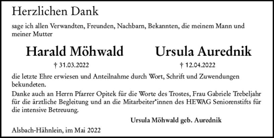 Traueranzeige von Harald Möhwald von vrm-trauer Darmstädter Echo