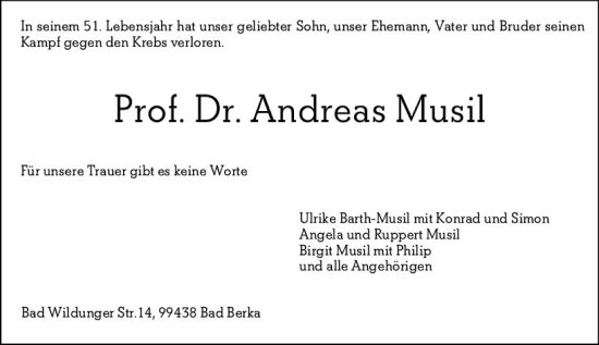 Traueranzeige von Andreas Musil von vrm-trauer Odenwälder Echo