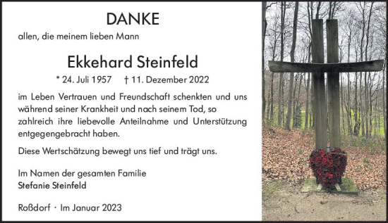 Traueranzeige von Ekkehard Steinfeld von Darmstädter Echo